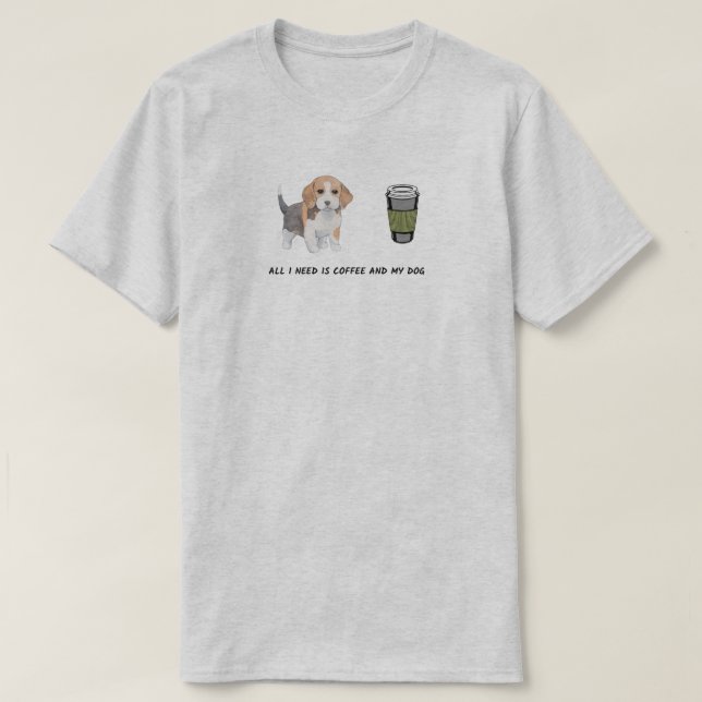 Camiseta Café cachorrinho amada chá bonitinho (Frente do Design)