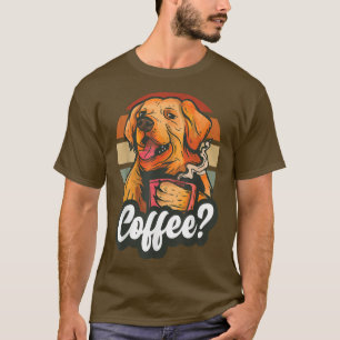 Camiseta Café Cachorro Café Cachorro Bonito Cachorro com Óc