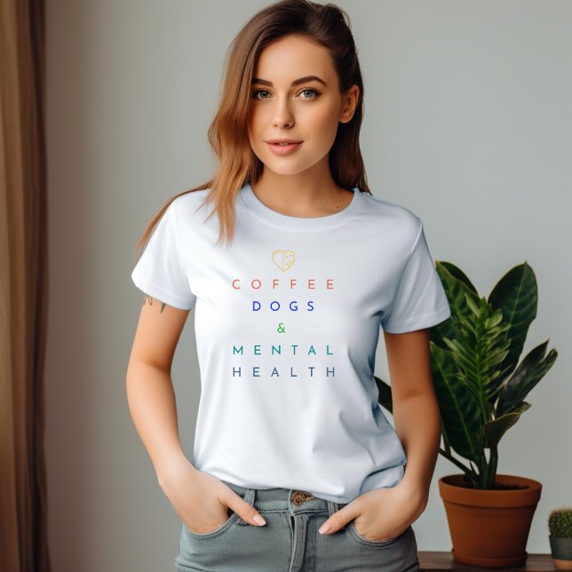 Camiseta Café, Cães e Saúde Mental - O Trio Perfeito (Criador carregado)