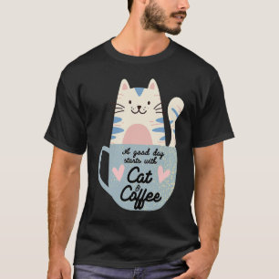 Camiseta Café Café Café Mata Gato Café Café Café Café e Gat