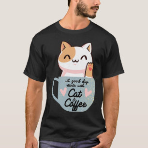 Camiseta Café Café Café Mata Gato Café Café Café Café e Gat