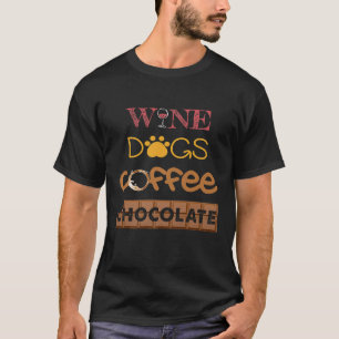 Camiseta Café Café Chocolate Cães Engraçados mulheres engra