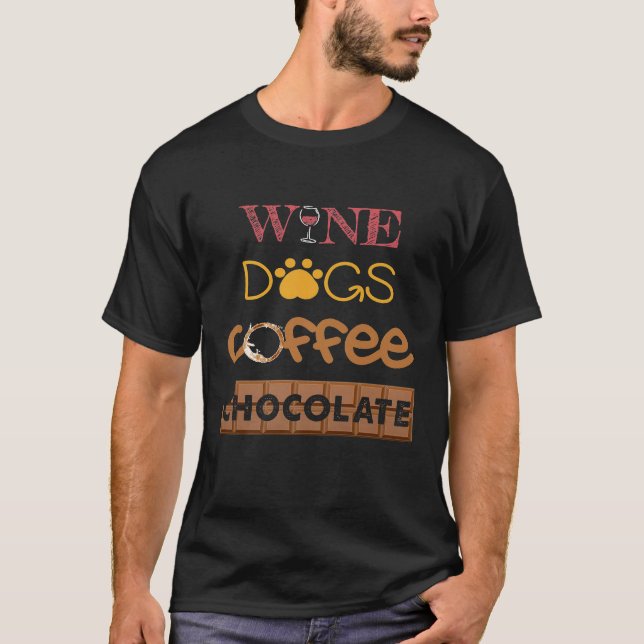 Camiseta Café Café Chocolate Cães Engraçados mulheres engra (Frente)