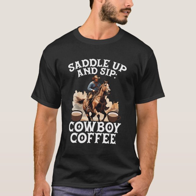 Camiseta Café Cafeína Drinker Western Rodeo Bull (Frente)