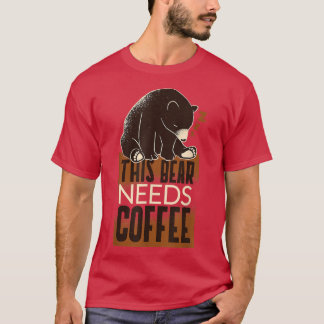 Camiseta café cafeína ursinho dorme-cama animal falta de es