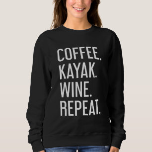 Camiseta Café Caiaque Vinho Repita Remador Caiaque Homens