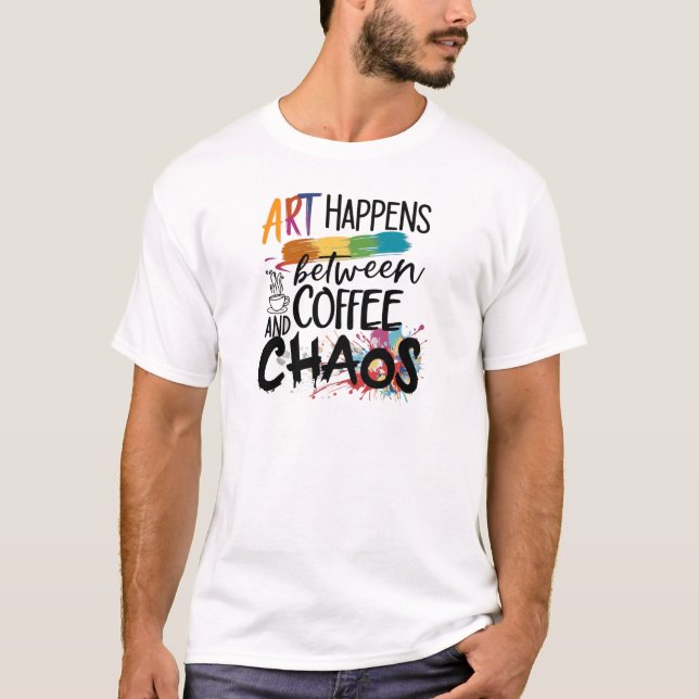 Camiseta Café, caos e criatividade (Frente)