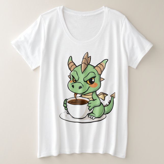 Camiseta Café, Caos e Dracenpower (Frente do Design)