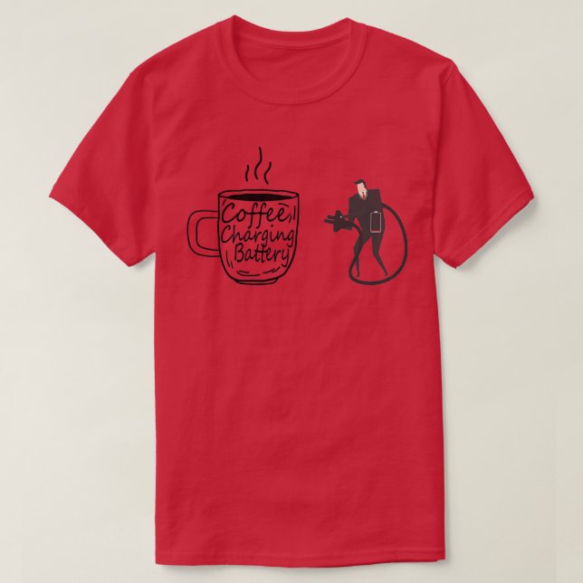 Camiseta Café Carregando Bateria - Presente para mamão (Frente do Design)