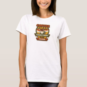 CAMISETA CAFÉ CATIVE O PRIMEIRO LUGAR TUDO O RESTO VEM EM S