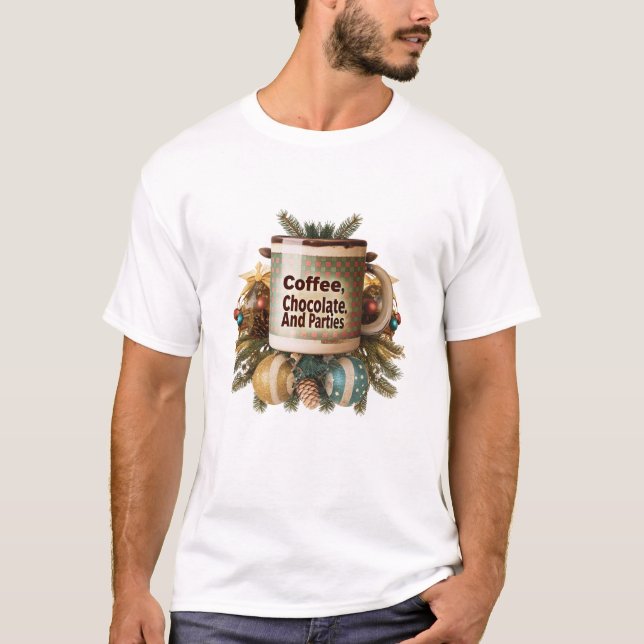 Camiseta "Café, Chocolate e Partidas" (Frente)