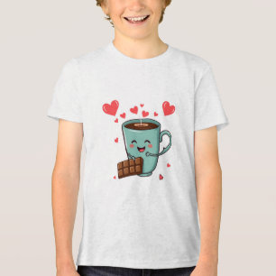Camiseta Café & Chocolate Feliz – Valentim Fofo