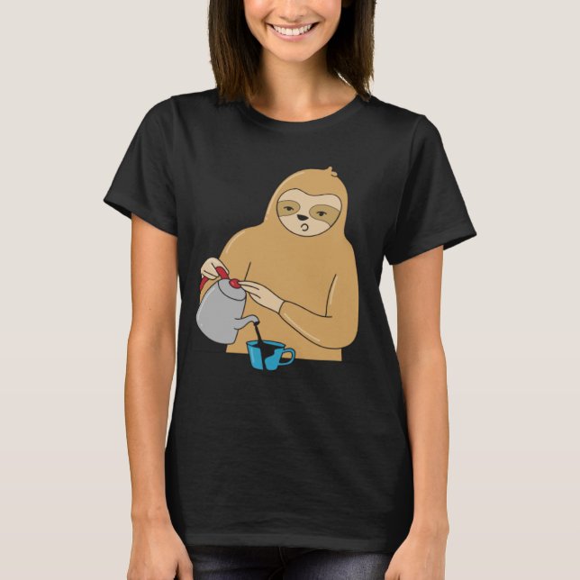 Camiseta Café Coffee Coffee Cachorro Cansado Cansado Cansad (Frente)