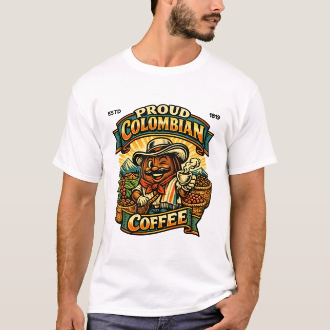 Camiseta Café colombiano orgulhoso (Frente)