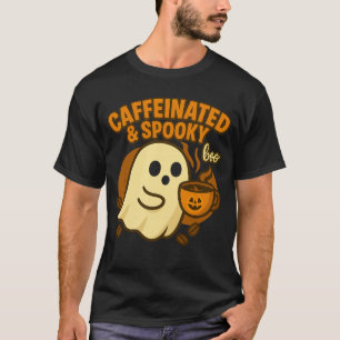 Camiseta Café com Cafeína e Fantasmagórico de Halloween - F