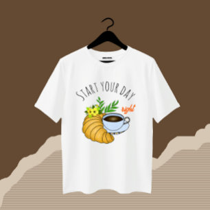 Camiseta Café com croissant