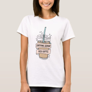 Camiseta café com gelo de apoio emocional