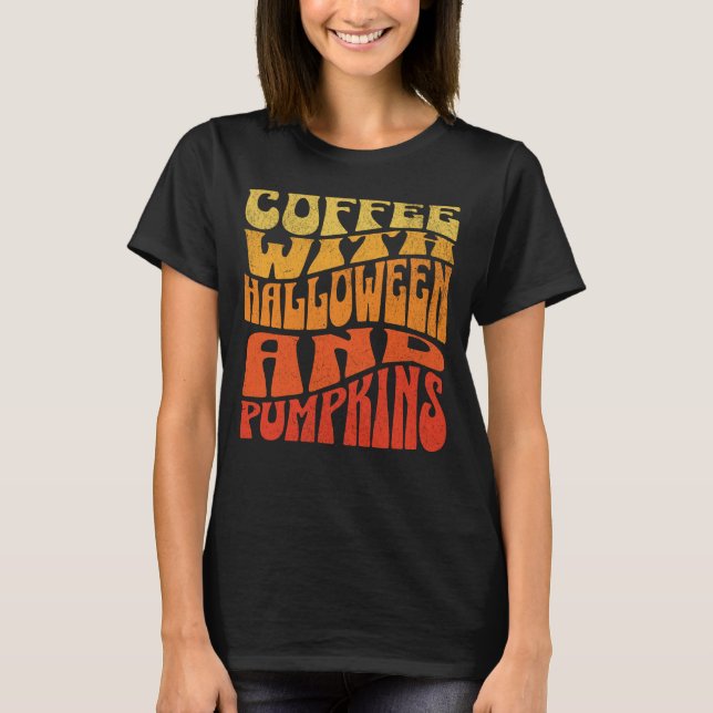 Camiseta Café com Halloween e Pumpkins (Frente)