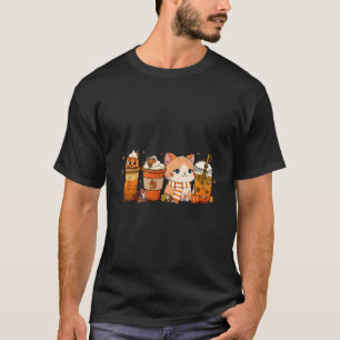 Camiseta Café com Leite de Gato de Abóbora Tempero Outono