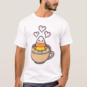 Camiseta Café com Leite de Milho Doce Arte de Café de Hallo