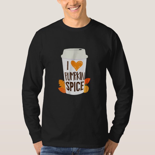 Camiseta Café com Leite e Tempero de Abóbora Outono Estação (Frente)