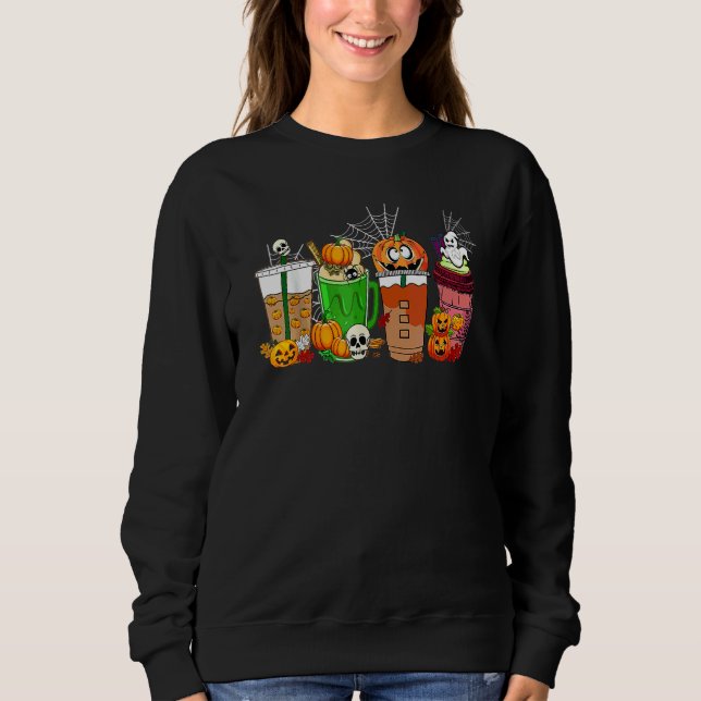 Camiseta Café com Tempero de Abóbora Crânio Fantasma  Café  (Frente)