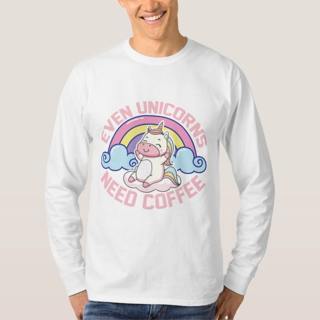 Camiseta Café Com Unicórnio (Frente)