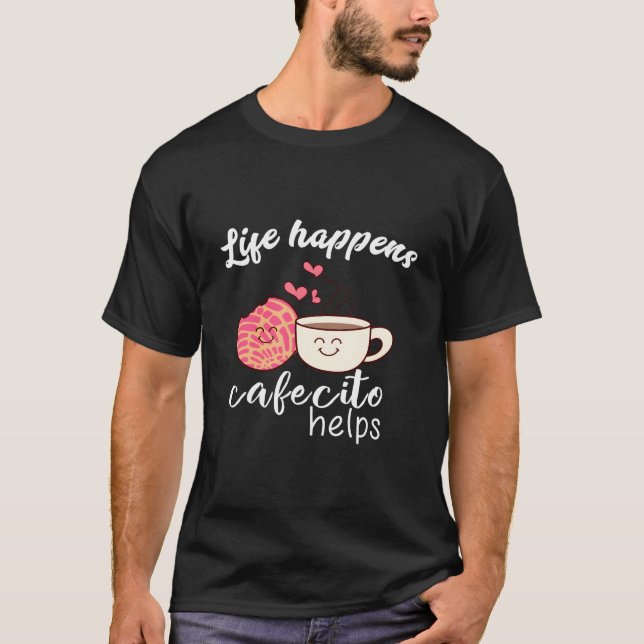 Camiseta Cafe Conchas Spanish Pun Coffee (Frente)