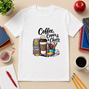 Camiseta Café, Cópias e Caos Humor de Professor
