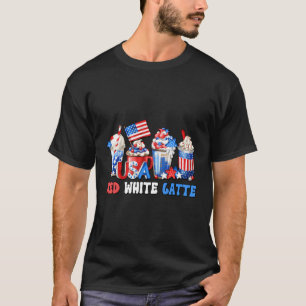 Camiseta Café Da Bandeira Americana Para O Patriótico 4 De