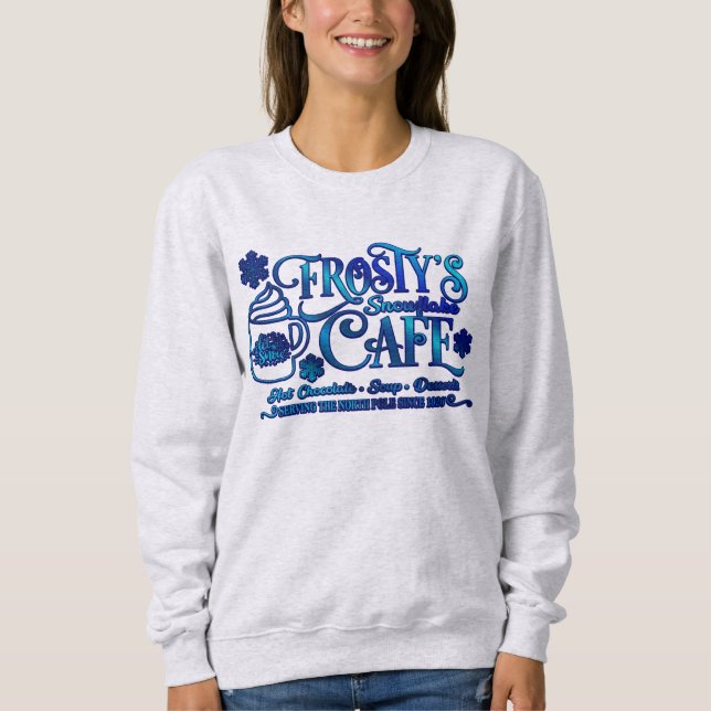 Camiseta Café da Floco de Neve do Natal Frosty (Frente)