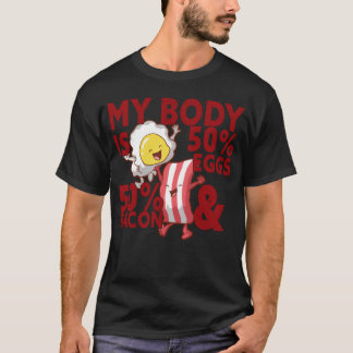Camiseta Café da manhã com bacon e ovos Fastfood Amante da 