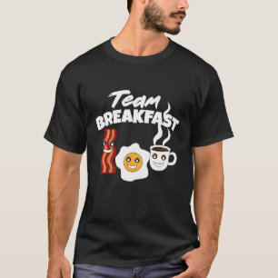 Camiseta Café da Manhã da Equipe Ovos Bacon Refeição da Man