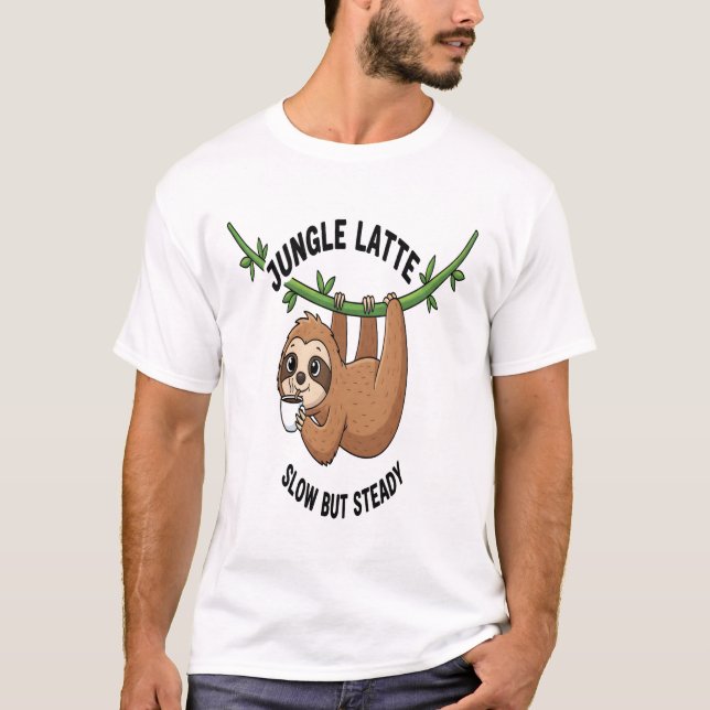Camiseta Café da Manhã da Preguiça (Frente)