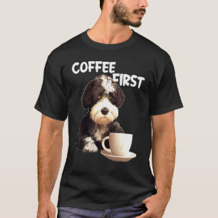 Camiseta Café da Manhã de Água Português Dizendo Café