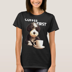 Camiseta Café da Manhã de Água Português Dizendo Café