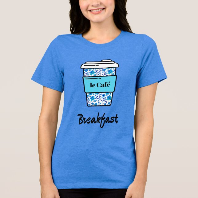 Camiseta Café da manhã em uma taça azul (Frente)