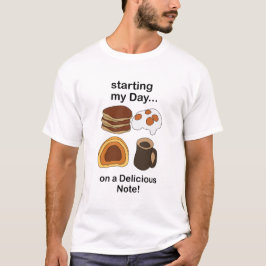 Camiseta Café da Manhã Iniciando Meu Dia em uma Nota Delici