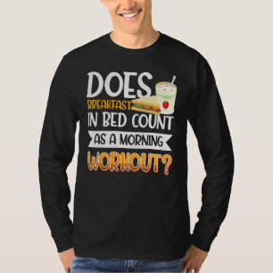 Camiseta Café da Manhã na Cama Comida Ovo Exercício
