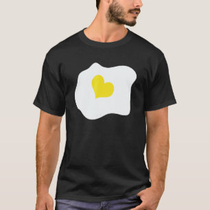 Camiseta Café da Manhã Vegano Ovo Frito Coração Ovo Trocadi