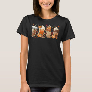 Camiseta Café de Abóbora Café de Bebida Lateral Queda outon