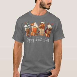 Camiseta Café de Abóbora Café Latino Feliz Queda Fall outon