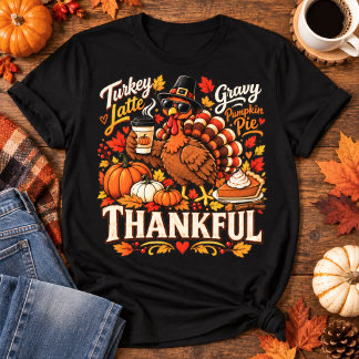 Camiseta Café de Ação de Graças Peruíno Engraçado Gravata
