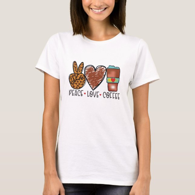 Camiseta Café de Amor à Paz Moderna (Frente)