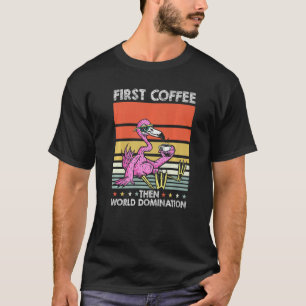 Camiseta Café de aves tropicais Óculos de sol Vintage rosa