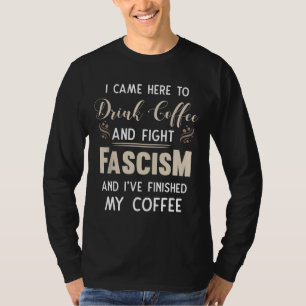 Camiseta Café De Bebida Anti-Fascista E Luta Contra O Fasci