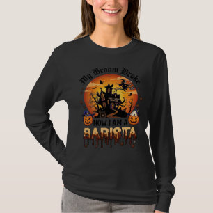 Camiseta Café de Bruxa de Halloween com Batedeira Quebrada