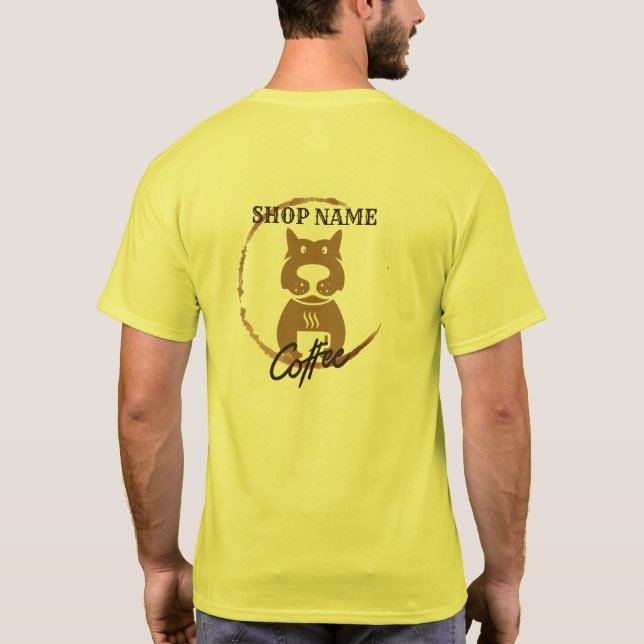 Camiseta Café de Café Simples Moderno para Cães (Verso)