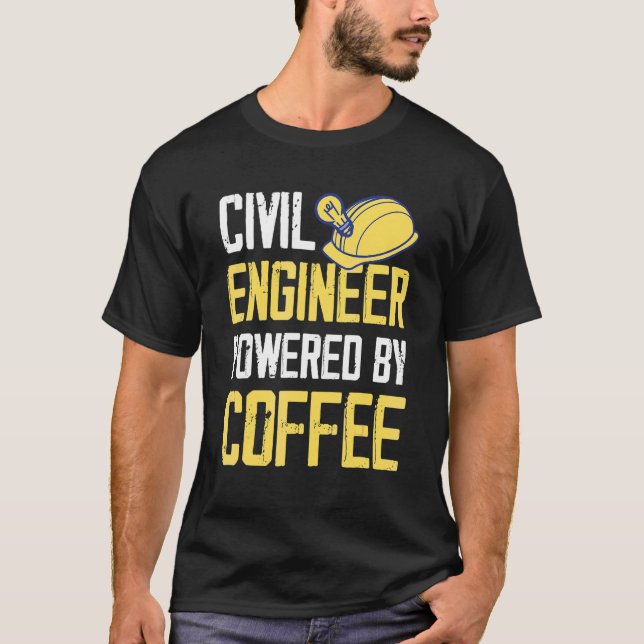 Camiseta Café de Engenheiro Civil (Frente)
