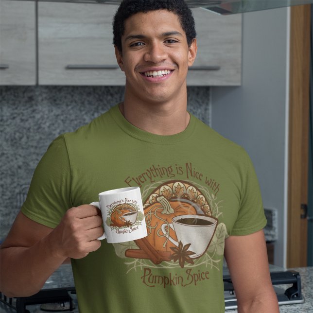 Camiseta Café de Especiaria Abóbora (Pumpkin Spice Coffee T-shirt - Vintage Style Design)